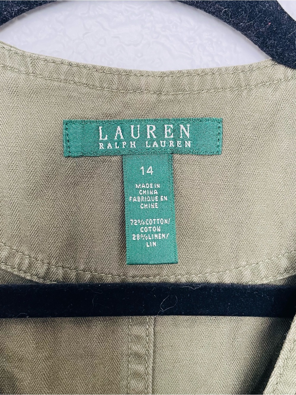 Lauren Ralph Lauren Green Button Down Linen Cotton Sleeveless Midi Dress | 14 - Picture 10 of 11